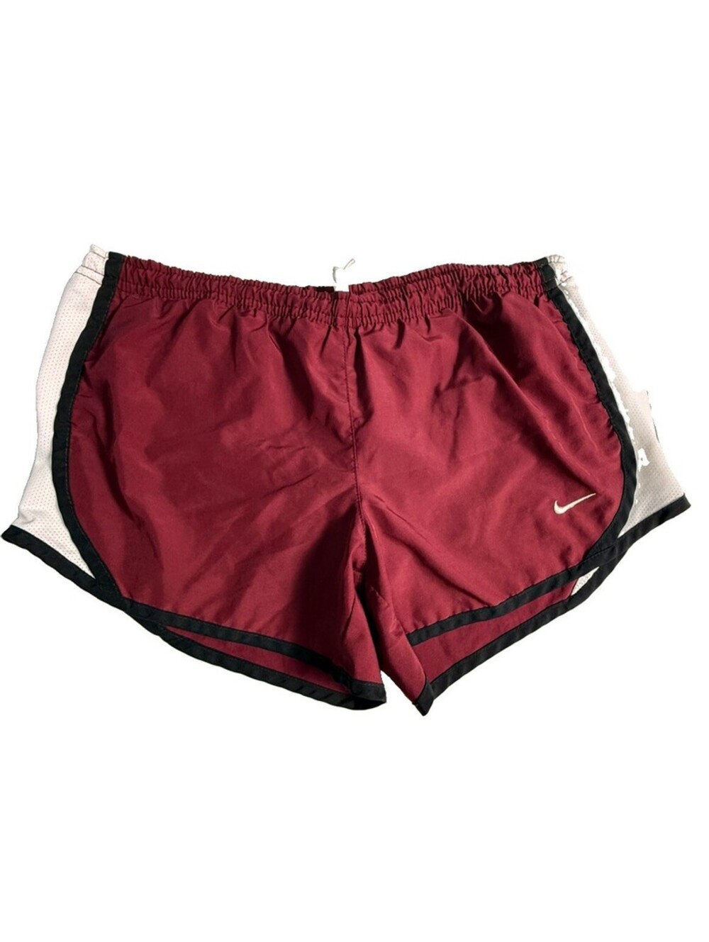 Nike Dri-FIT Women's Athletic Running Shorts Maroon White Black Poly Size M